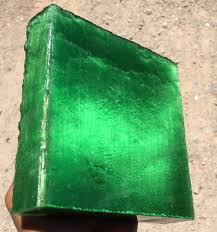 Fiber Optic Glass Block Green T Rocks