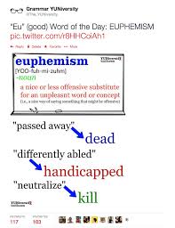 Wordoftheday Eu Euphemism Vocabulary Vocabulary Words Word Usage Grammar And Vocabulary