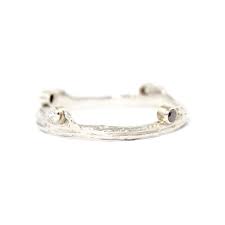 Hemp Ring In White Gold With 4 Diamonds By Sarah Graham White Gold White Gold Rings Cognac Diamonds