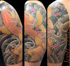 © mitch entirely tattooed by federico ferroni of south beach tattoo. Half Sleeve Japanese Koi Fish Tattoo Designs
