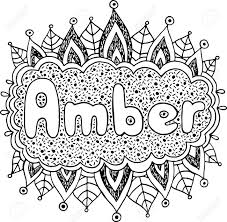 Here we can discuss coloring books and pages, deals on books and accessories, share our progress and completed • if you're here to self promote a book or coloring page (etc) please add the flair self promotion, and read the rules. Coloring Page For Adults With Girl S Name Amber Greeting Card Royalty Free Cliparts Vectors And Stock Illustration Image 145551160