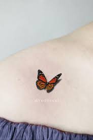 Flutter Small 3d Monarch Butterfly Temporary Tattoo Monarch Butterfly Tattoo Small Butterfly Tattoo Butterfly Hand Tattoo