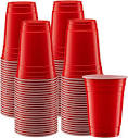 Disposable Party Plastic Cups [100 Pack - 18 Oz.] Red Drinking ...