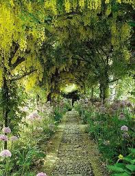 Self Taught British Designer Rosemary Verey Created This Tunnel Of Laburnum And Wisteria At Her Home Most Beautiful Gardens Beautiful Gardens Landscape Design