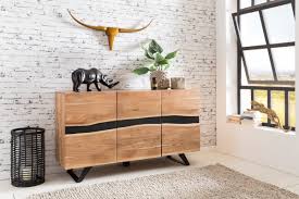 Genießen sie die einfache lieferung und den schnellen versand! Wohnling Sideboard Satara Massiv Holz Akazie Natur Baumkante Anrichte