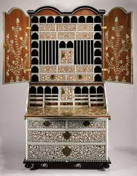 Anglo Indian Bureau Cabinet Inlaid With Engraved Ivory And Tortoiseshell Circa 1740 1750 Viz Antique Furniture For Sale Colonial Furniture Antique Furniture