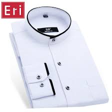 Camisas Sociais Masculinas Manga Longa De Marca Gola Mandarim Homens Camisa 2017 Da Marca De Moda Camisas Masculino Longo Sleeved Camisa Masculin Camisas Para Homens Camisas Masculinas Camisa Masculina Longa