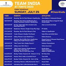 More medals were handed out in track and field, while the team usa baseball and women's. India At Tokyo Olympics Schedule July 25 2021 Event Timings Broadcast And Streaming Details