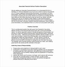 Education requirements for financial planners like many jobs in today's world, bachelor's degree holders appear to maintain a distinct career advantage over individuals who don't have a degree. Financial Aid Advisor Resume Fresh 7 Financial Advisor Job Description Templates Free Job Description Template Good Resume Examples Financial Advisors