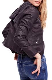 Monroe Hooded Faux Leather Moto Jacket Alternate Color Black Leather Jacket With Hood Leather Jackets Women Hooded Faux