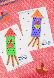 Celebrate the festival of light with the kids. Firecracker Themed Diwali Greeting Card For Kids Artsy Craftsy Mom