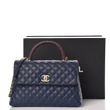 Gst (grand shopping tote) color: Chanel Caviar Lizard Quilted Medium Coco Handle Flap Navy 365551