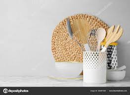 table against light background. space