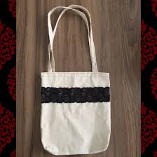 El Yapimi Dantelli Bez Omuz Cantasi Handmade Cloth Bag With Lace Tote Bag Tote Bags