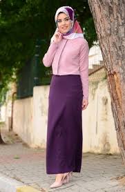 Beli Lastikli Kalem Etek 6174 07 Mor Etek Moda Stilleri Turban Kiyafetler