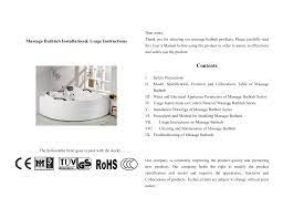 Install fill valves and spout in desired location. Manual Of Massage Bathtub Manualzz