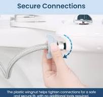LUXE Bidet 1/2" x 1/4" x 15" Cold Water Hose for Bidets, Braided Metal,  Only Compatible with NEO Series Bidet Attachments