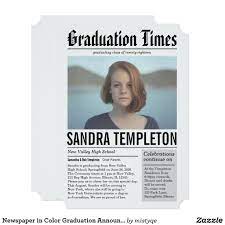 Perfect for the journalism graduate. Newspaper In Color Graduation Announcement Zazzle Com In 2021 Graduation Announcements College Graduation Announcements Photo Graduation Announcement