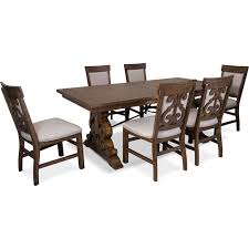 Charthouse Rectangular Dining Table And 6 Upholstered Side Chairs In 2020 Rectangular Dining Table Brown Dining Table Dining Table