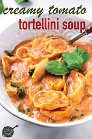 Creamy Tomato Tortellini Soup Recipe In 2020 Tomato Tortellini Soup Tortellini Soup Creamy Tortellini Soup