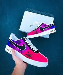 Air Force 1 Custom California Sunset Nike Air Shoes White Nike Shoes Jordan Shoes Girls