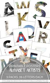 Three Artist Alphabet Sets Visual Art Teacher Art Classroom Visual Art Lessons