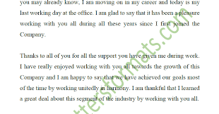 Thank You Email To Colleagues On Last Working Day Template