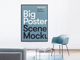 Free hanging canvas mockup (psd). Big Poster Scene Mockup Free Psd 2021 Daily Mockup
