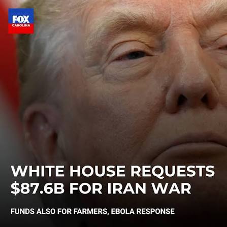 The White House has formally requested $87.6 billion mostly to replenish the Pentagon after the U.S. war against Iran, submitting the request to Congress at a politically difficult time as Republican and
