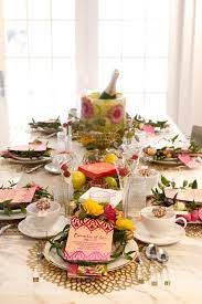 You can see that the food and decorations. What You Need To Set A Gorgeous Bridal Shower Table For Your Party