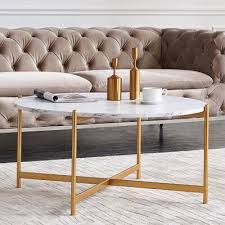 Find marble in coffee tables | buy or sell coffee tables, ottomans, poufs, side tables & more in ivy bronx calderdale marble top wood base coffee table. Latitude Run Modern Round Coffee Table Table Top Colour White Table Base Colour Gold Top D In 2021 Round Coffee Table Modern Coffee Table Living Room Coffee Table