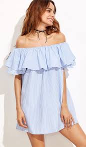 Striped Tunic Mini Dress Striped Dress Striped Casual Dresses Off Shoulder Dress