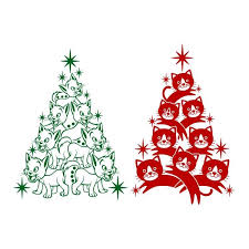 Cat Christmas Tree Svg Cuttable Design Cat Christmas Tree Christmas Cats Christmas Svg