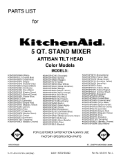 ℹ️ download kitchenaid artisan series manuals (total manuals: Kitchenaid Ksm150psmc 5 Qt Artisan Chrome Stand Mixer Manual