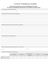 Event Feedback Form 2 Form Template Jotform