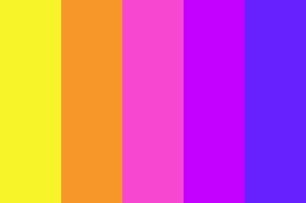 Bright or neon pink is a bold, fashionable color. Neon Sunset Color Palette In 2021 Sunset Color Palette Retro Color Palette Color Palette Bright