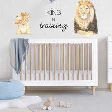 Lion King Cub Nursery Fabric Wall Decal Stickers With Crown Etsy
