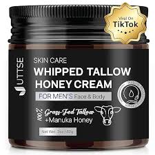 Organic Grass-Fed Beef Tallow and Raw Honey Balm for Skin and Face