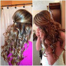 Big Curls Half Up And Half Down Side Part With A Pouf Hair Makeup Hair Styles Big Curls