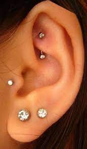 Cute Rook Multiple Ear Piercing Ideas Crystal Curved Barbell 16g Lindas Ideas Para Perforar Multiples Ear Piercings Rook Cute Ear Piercings Tragus Piercings