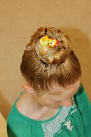Name Bird With Crazy Hair Crazy Hair Day Birds Nest Put Hair Up In A Sock Bun And Pin In The Twine And The Birds Crazy Hair Crazy Hair Days Crazy Hair For Kids