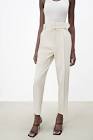 PANTS WITH FABRIC-COVERED BELT ECRU | 4387/630 Zara