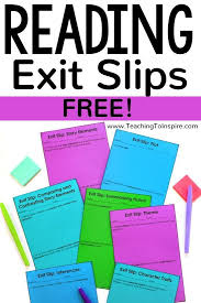 Free Reading Exit Slips For 4th And 5th Grade Elementary Reading Third Grade Reading 6th Grade Reading