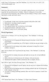 1 driving instructor resume templates