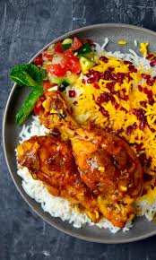 Persian Saffron Chicken Zereshk Polo Ba Morgh Persian Food Saffron Chicken Persian Cuisine