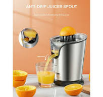 Electric Citrus Juicer, Orange Juicer Machine with 2 Size Cones, Stainless  Steel Citrus Press Juicer for Orange Lemon