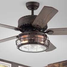 Western leather 21 blade (set of 5) by 888 cool fans. Carbon Loft Kjirsten Rustic Bronze 52 Inch 5 Blade Lighted Ceiling Fan With Caged Drum Shade Includes Remote Overstock 30501564