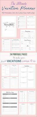 Vacation Planner Printable Template Travel Planner Printable Insert Travel Itinerary Travel Packing List Family Vacation Holiday Planner Vacation Planner Printable Planner Planner
