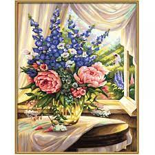 Paint by numbers flowers uk. Premium Paint By Numbers Flowers By The Window Craftyarts Co Uk