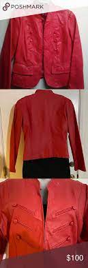 Vintage Metrostyle Red Leather Jacket Embroidered Leather Jacket Purple Leather Jacket Red Leather Jacket